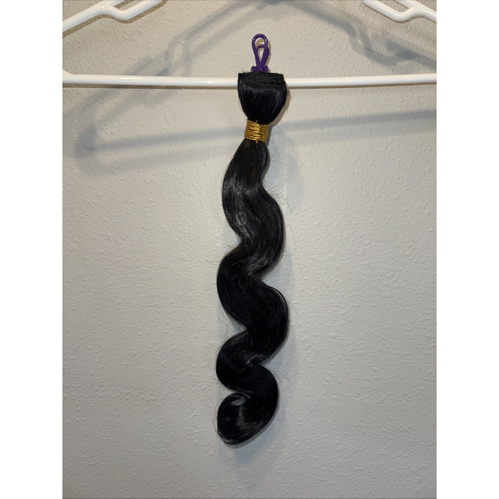 16" Body Wave Hair Extension Weft Black Synthetic | MSRP = $12